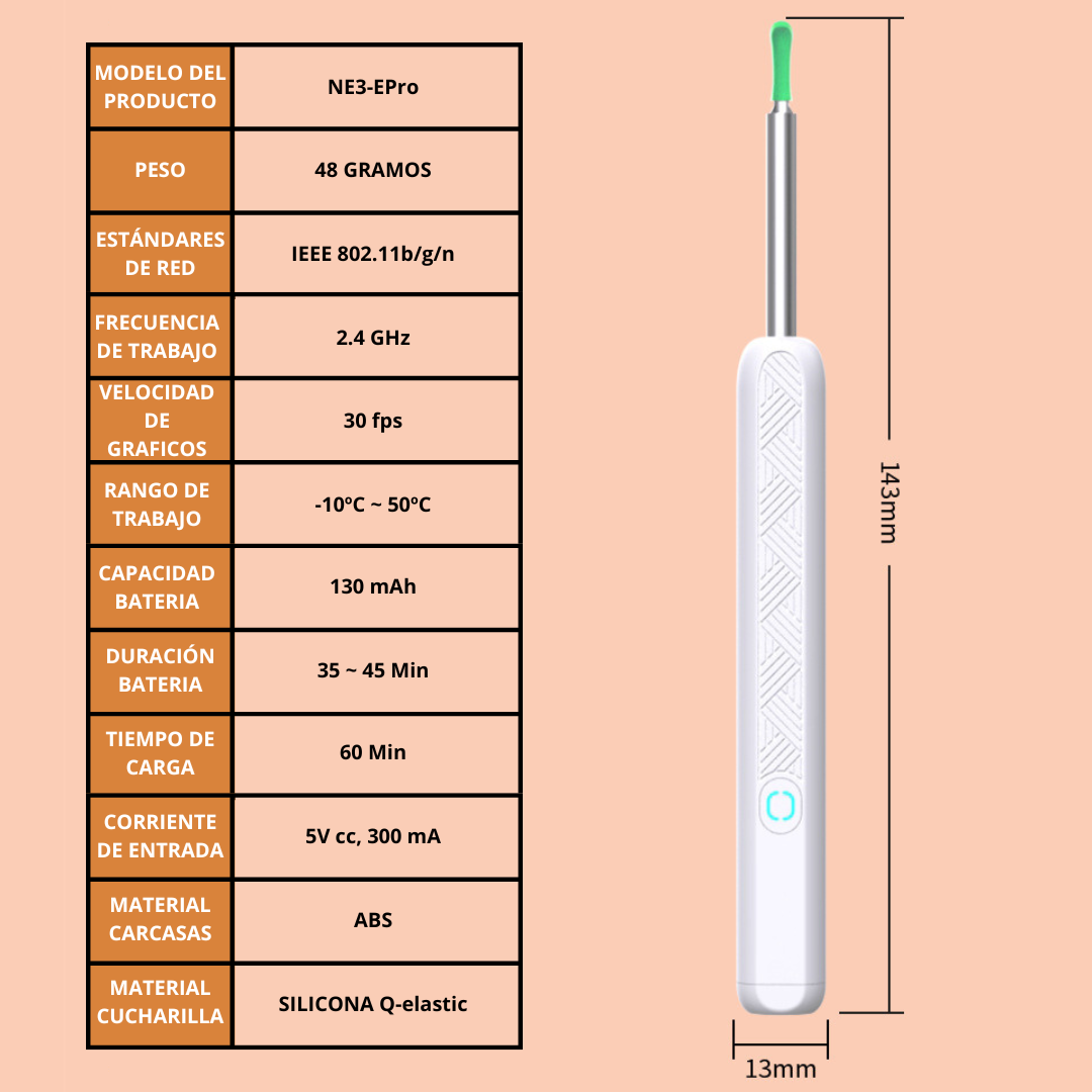 Herramienta de Limpieza Auditiva con Cámara Integrada